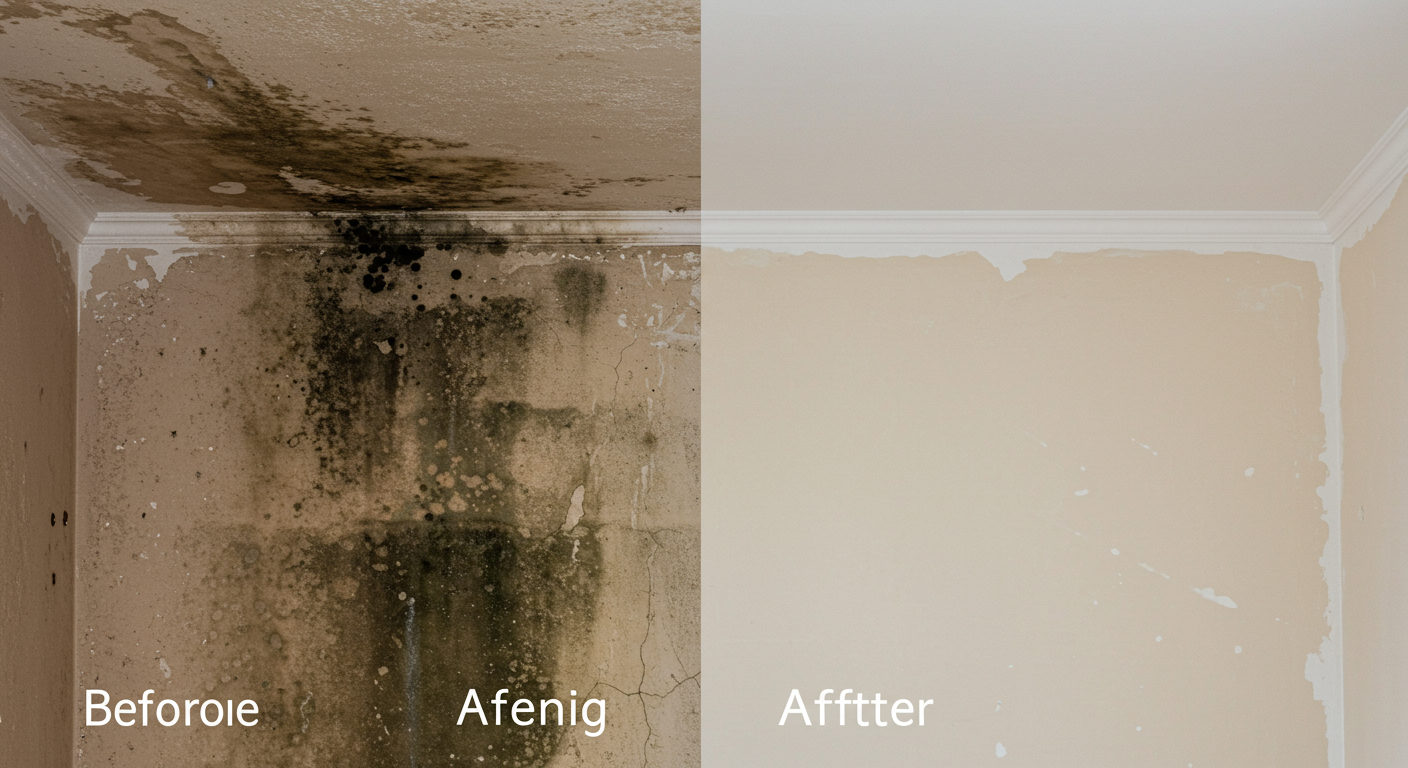 Certified mold remediation expert removing mold in a home in Irvine, CA.